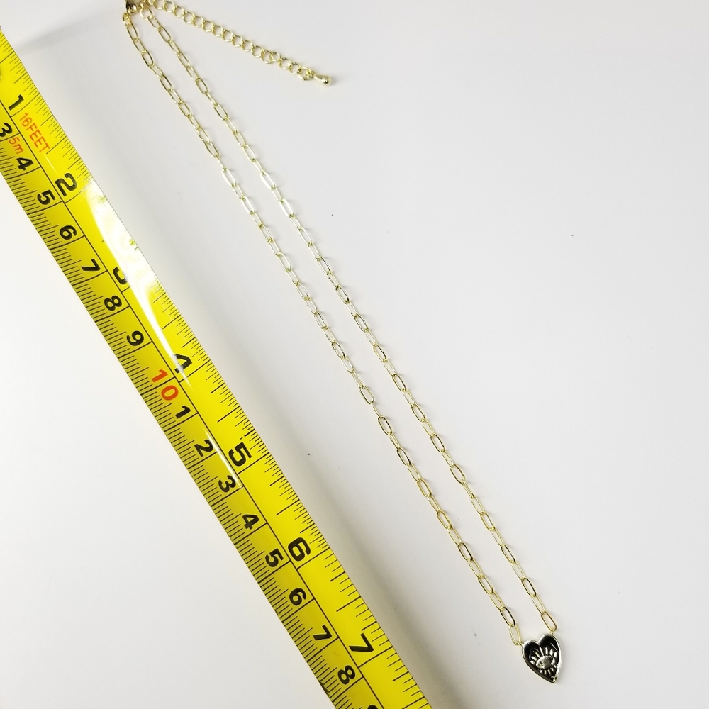 NEW Enamel Heart Evil Eye Paperclip Dainty… - Picture 8 of 10